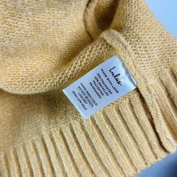 Lulus Forever My Favorite Season Mustard Yellow Knit Cardigan Sweater‎ - Small - Picture 6 of 7
